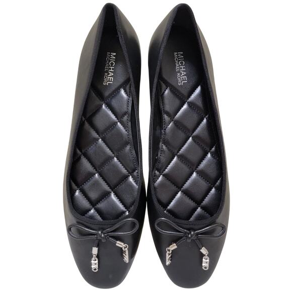 Michael Michael Kors Women Nori Flat Ballet Flats Size US 8M Black Leather - Picture 3 of 5